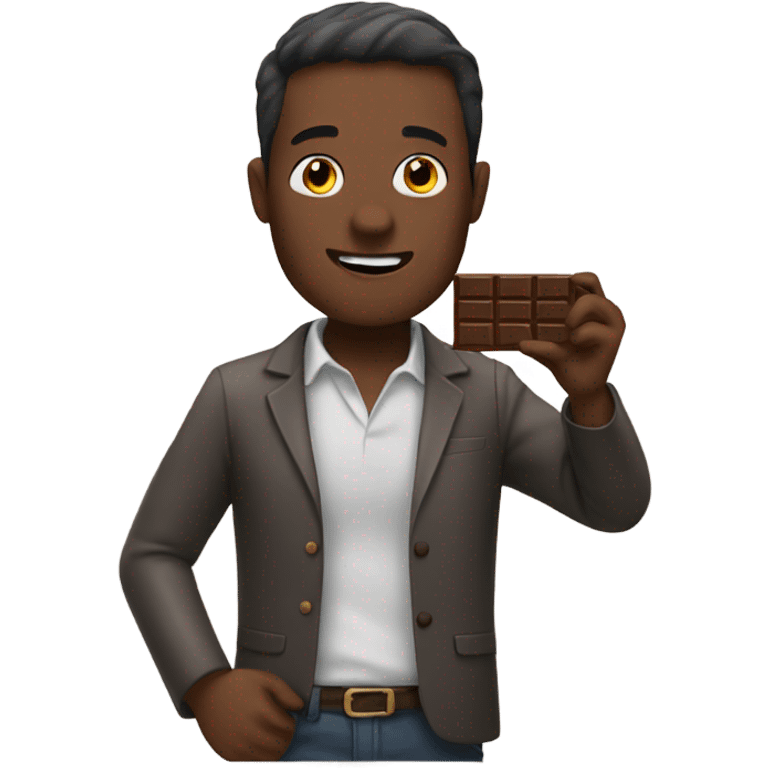 man eating chocolate bar  emoji