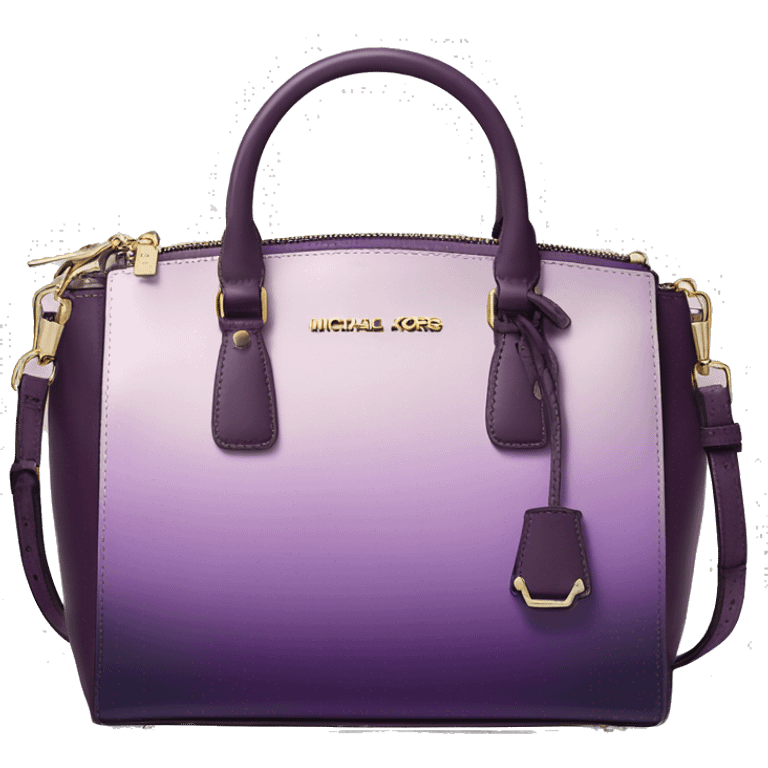 Realistic isolated lavender to dark plum ombre Michael Kors satchel purse.  emoji