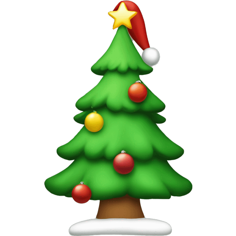 christmas tree with santa hat emoji