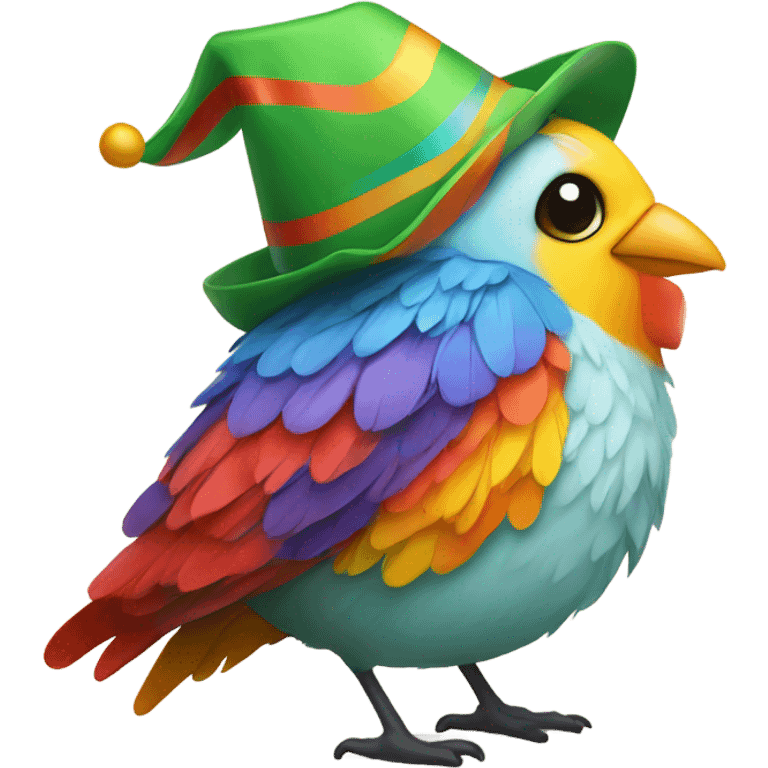 Bird with a party hat emoji