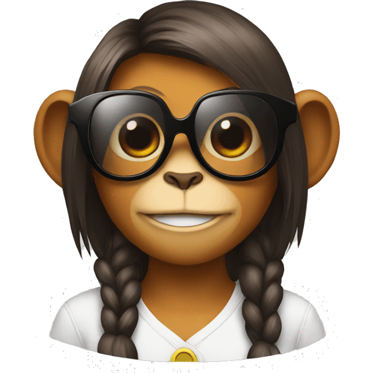 Girl monkey with sunglasses emoji