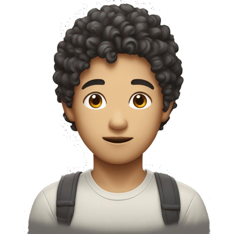 curly haired asian boy emoji