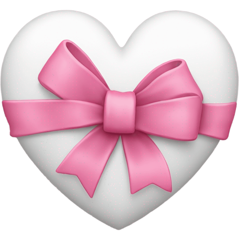 white heart with pink bow emoji