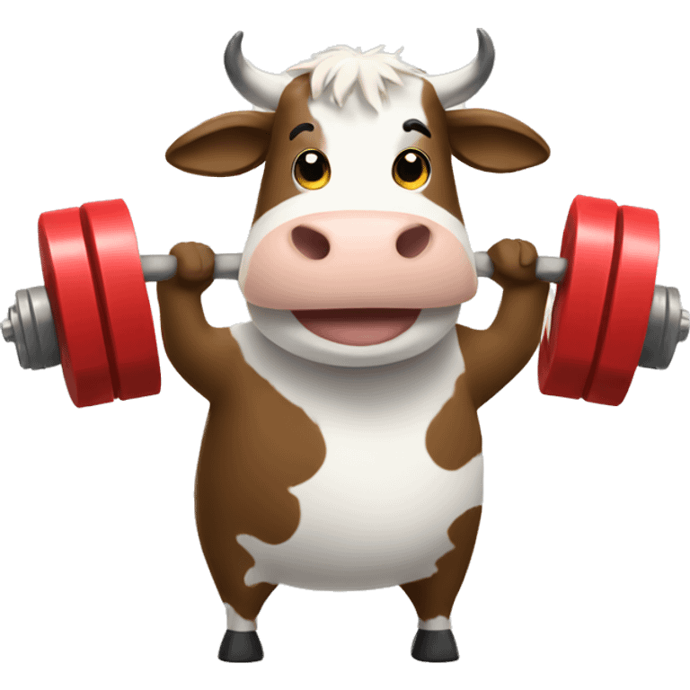 cow lifting weights  emoji