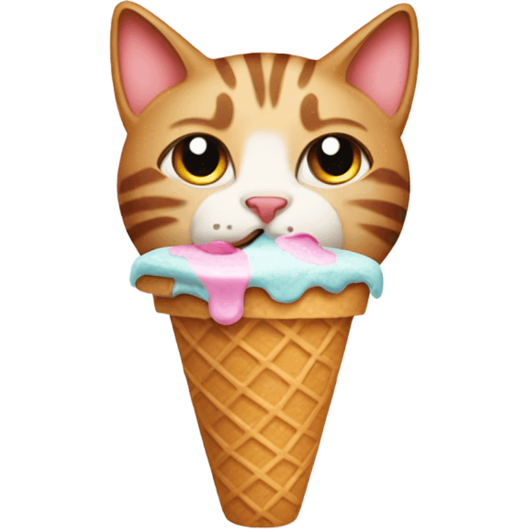 Cat eating ice cream emoji