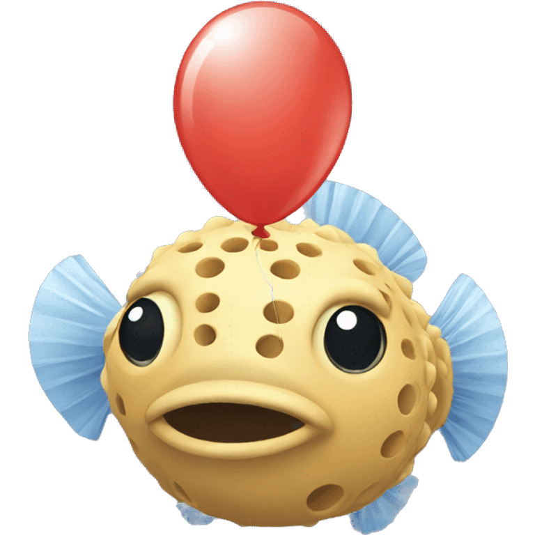 Blowfish with balloon emoji