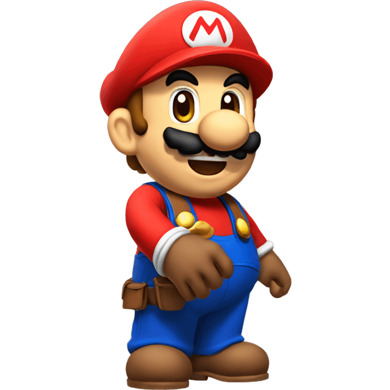 Mario playing a kazo emoji