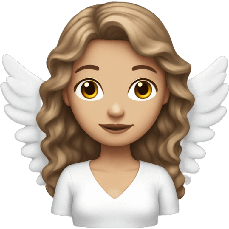 angel white girl with brown hair emoji