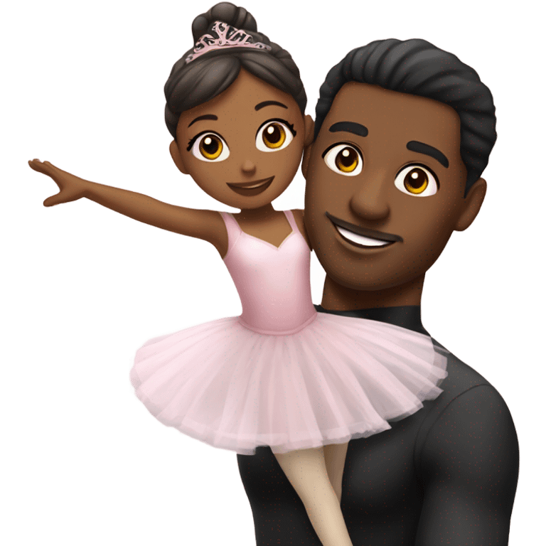 black male ballerina holding black female ballerina in the air emoji