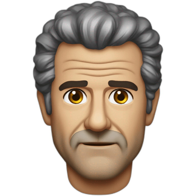 Mel Gibson portrait without smile emoji