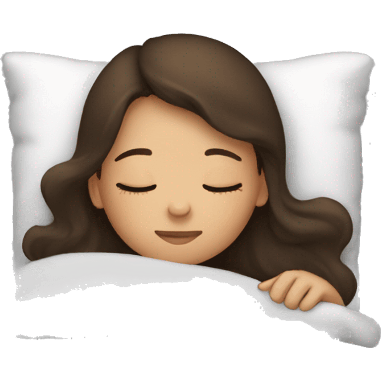 Brunette girl sleeping emoji