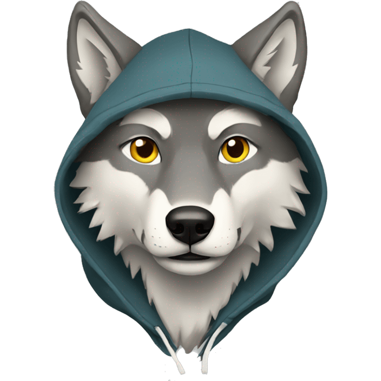 Wolf wearing hoodie  emoji