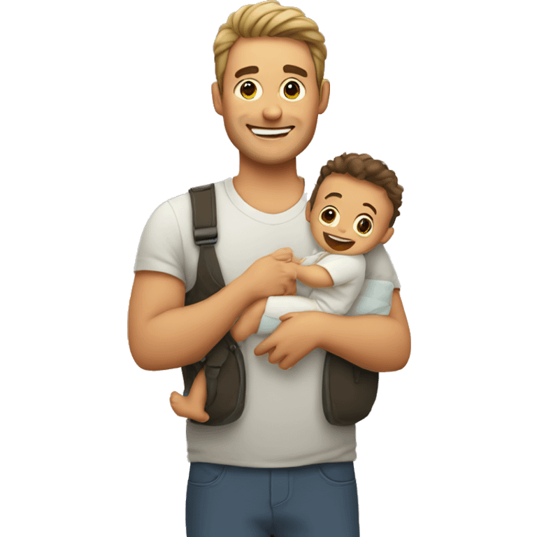 happy father holding his baby emoji