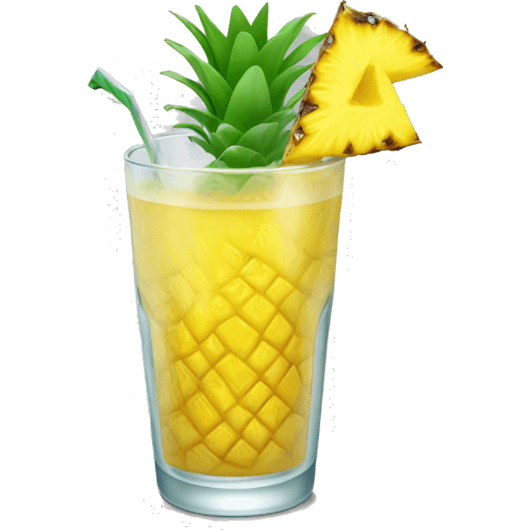 yellow pineapple drink in a highball glass emoji