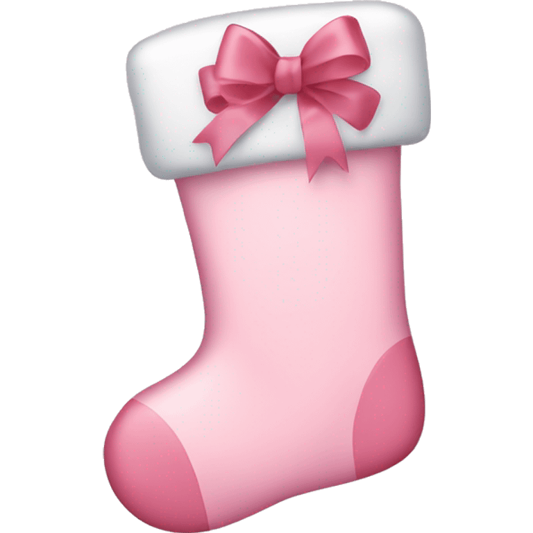  light pink Christmas stocking with bow emoji