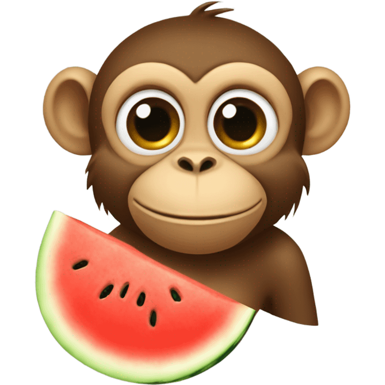 Monkey eating watermelon  emoji