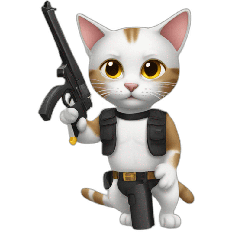 gato con pistola  emoji