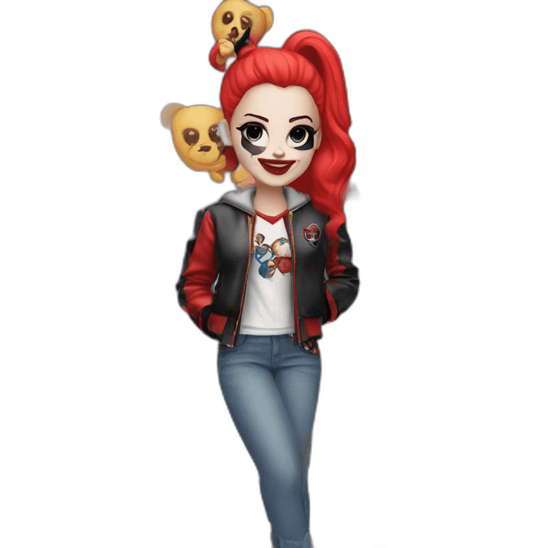 Harley quinn with teddy jacket emoji