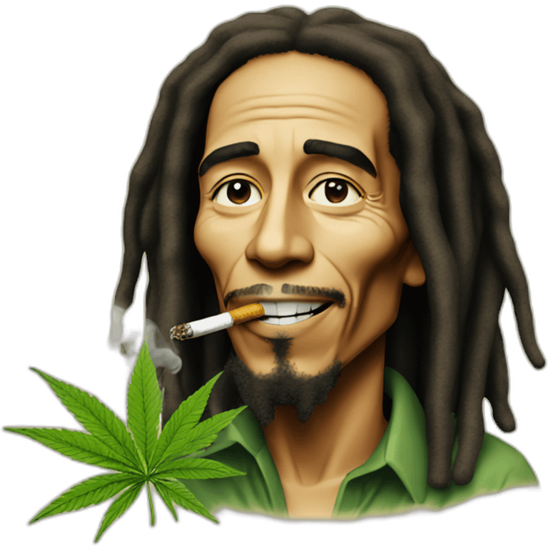 Bob Marley smoking cannabis emoji