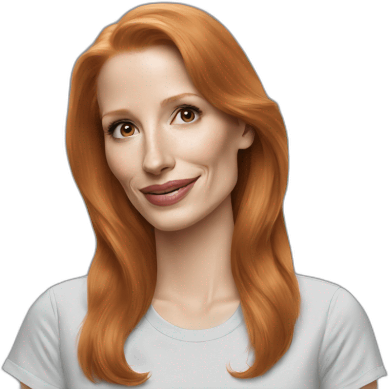 jessica-chastain wearing tee emoji