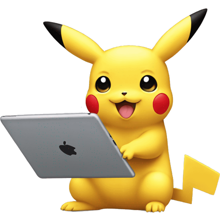 pikachu with an ipad emoji