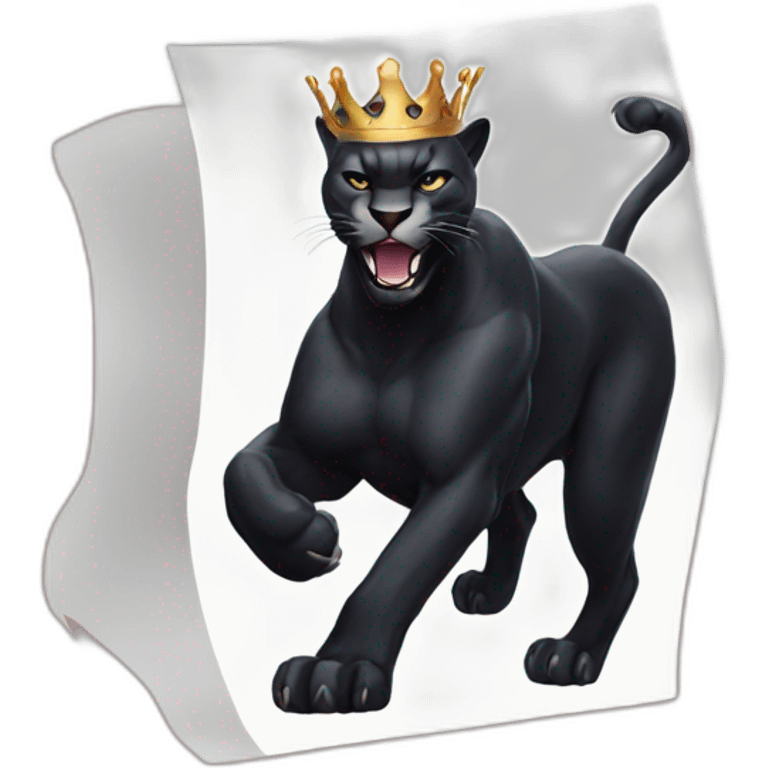 Black Panther roaring wearing crown emoji