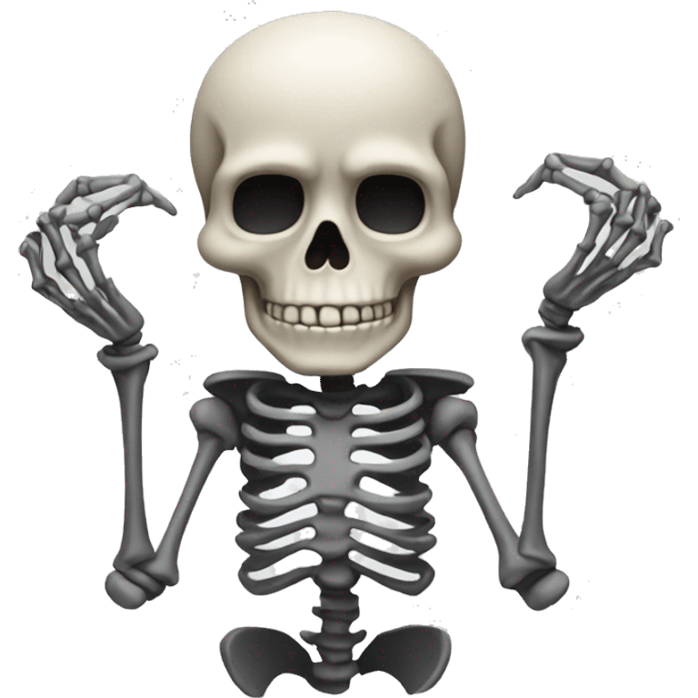 skeleton with rock arms emoji