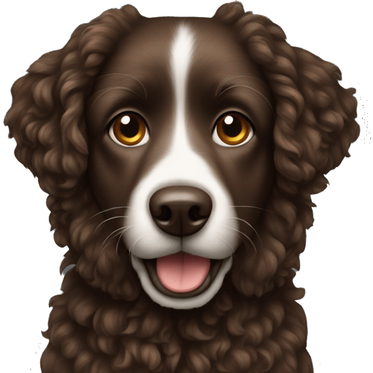 Dark brown dog with curly fur emoji