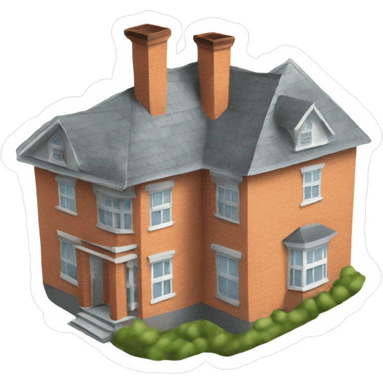 A large house with envelopes coming out the chimney  emoji