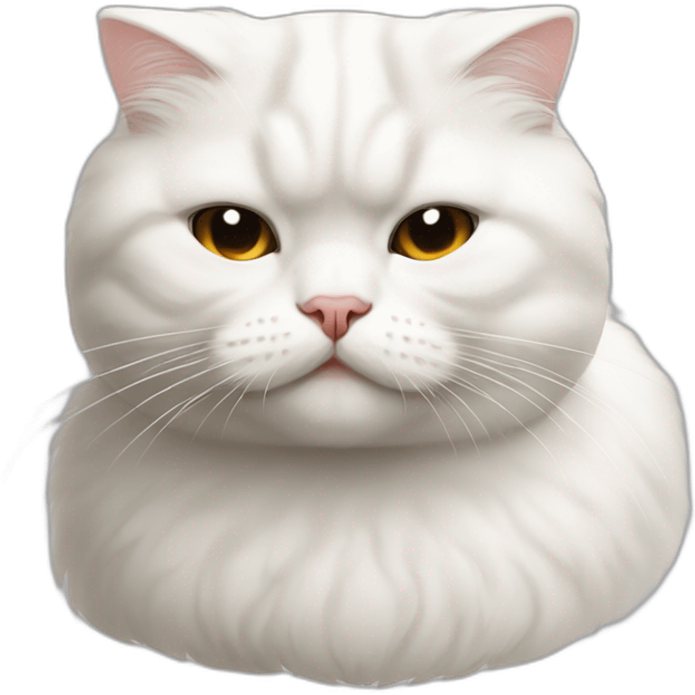 white scottish-fold cat with closed eye emoji