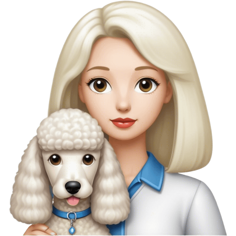 White Standard Poodle and Straight hair Women emoji