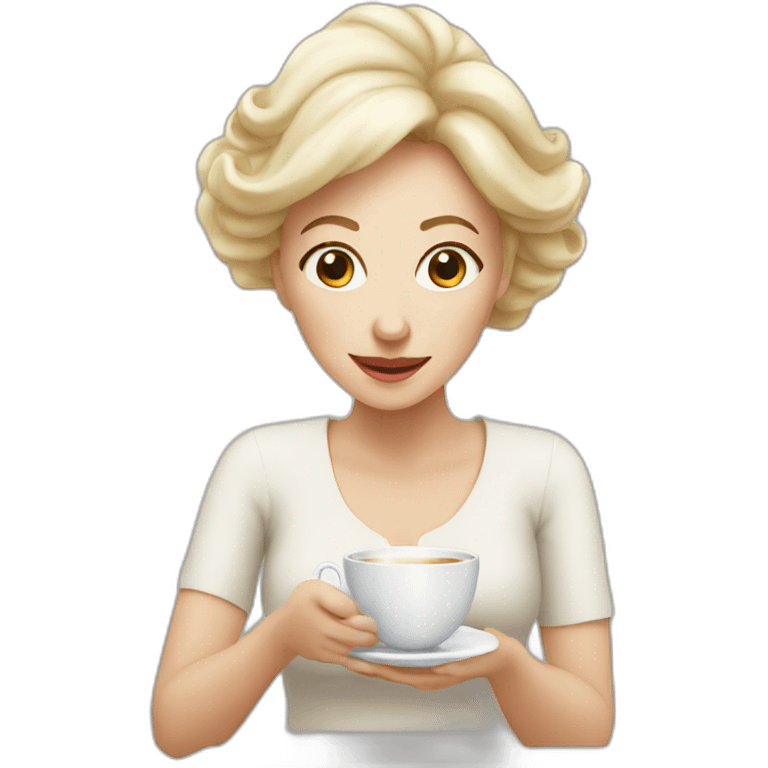 White lady spilling on a tea emoji