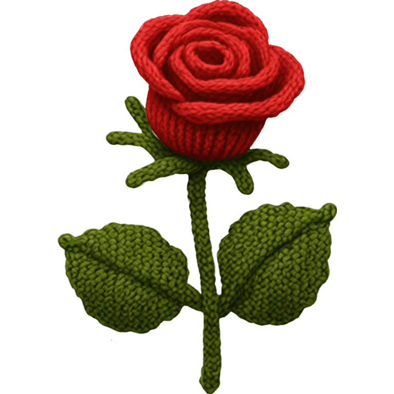 Red knitted rose emoji