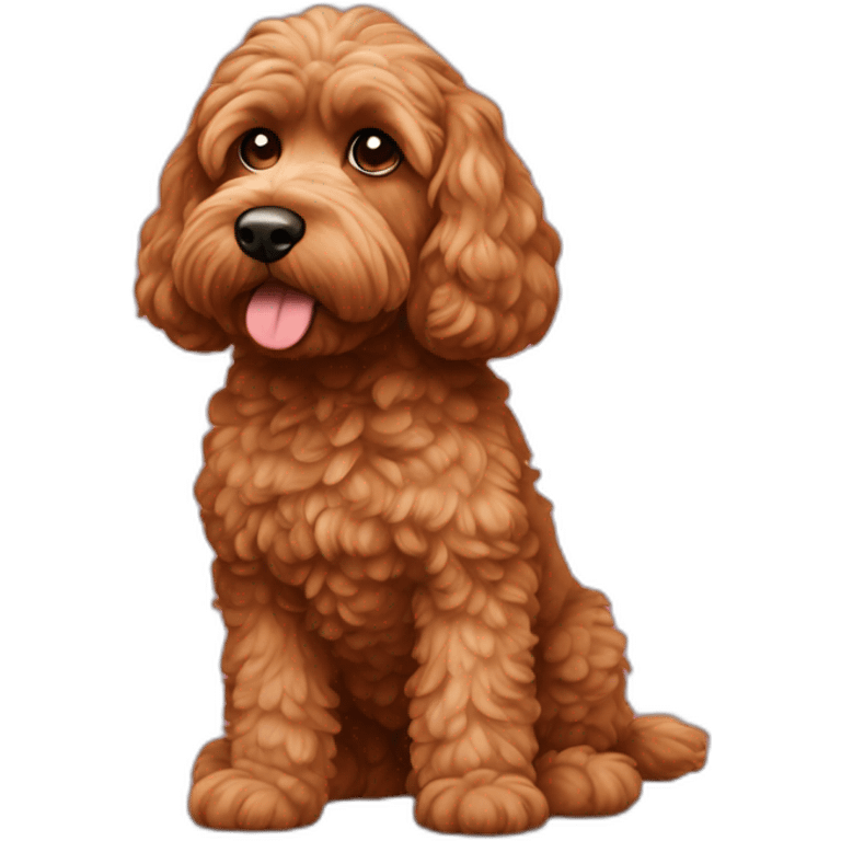 Reddish light brown cockapoo sat down emoji