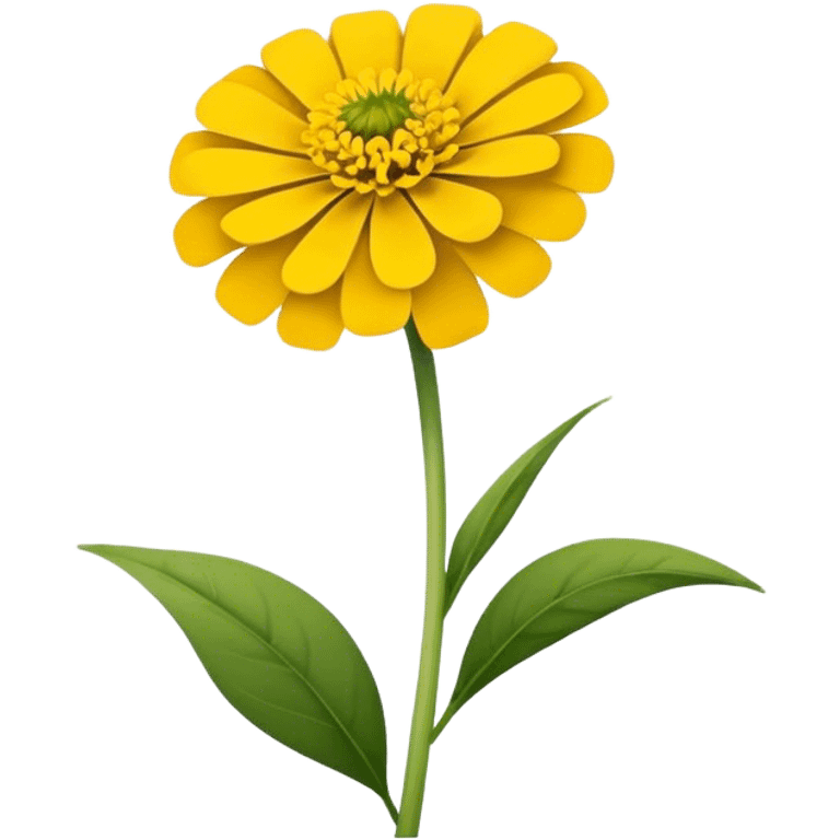 single Yellow Zinnia, straight stem emoji