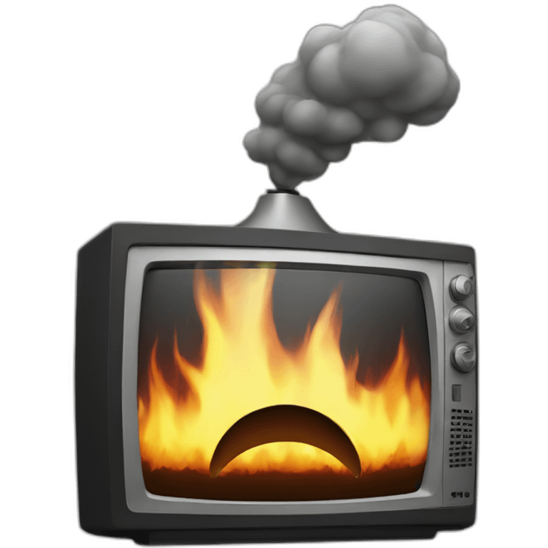 burning tv emoji