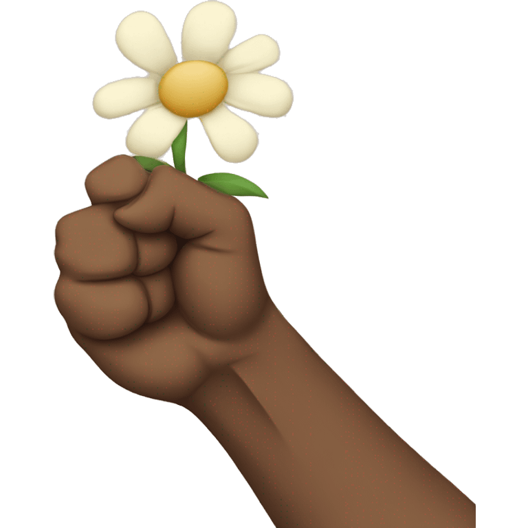 raised fist with flower in fist emoji emoji