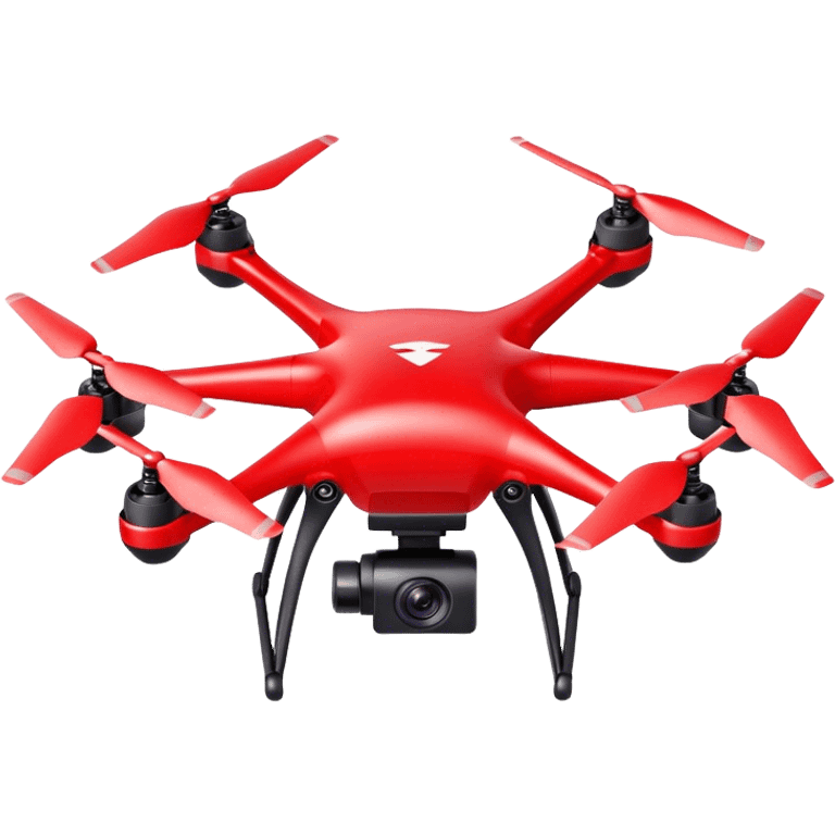 red drone with camera emoji