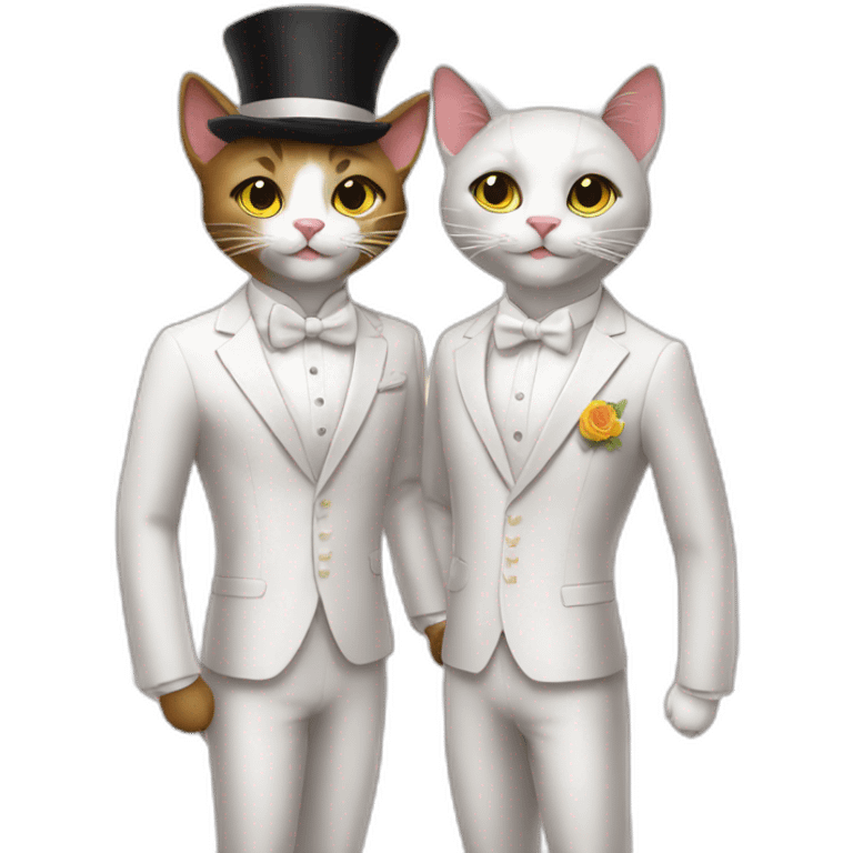 gay cat wedding emoji