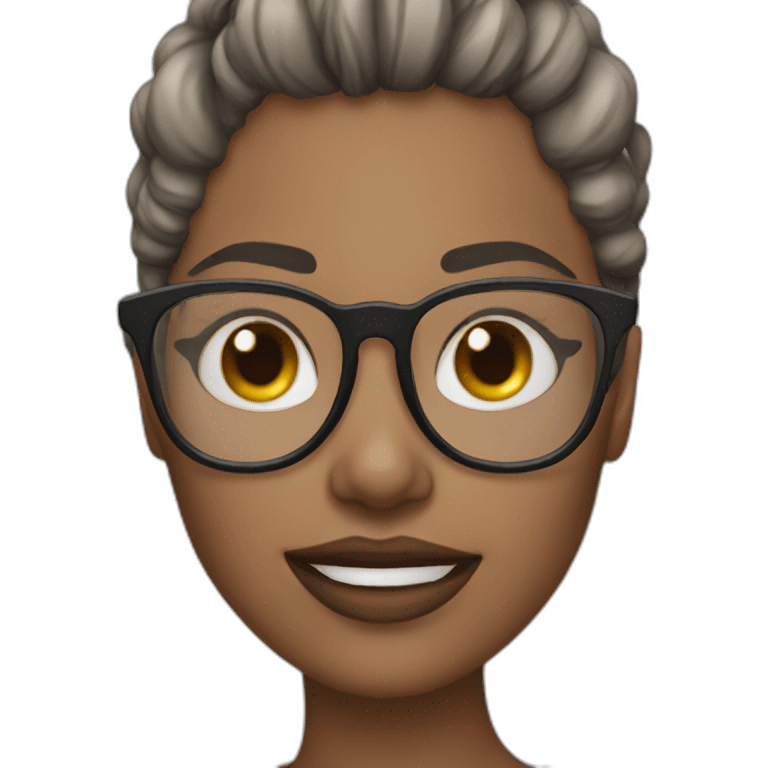 Hot girl with glasses emoji