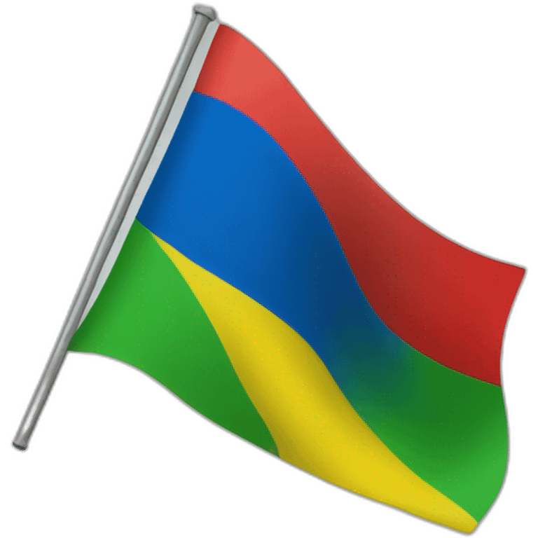 Tricolor flag ( blue, green, yellow and a red tifinagh symbol in the center emoji