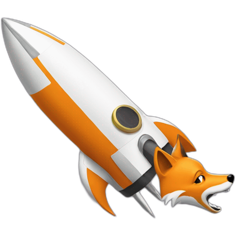 Fox with a token on a Rocket  emoji