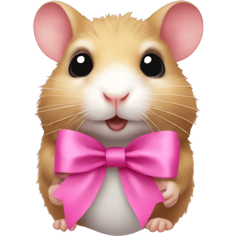 hamster with extension lashes and pink ribbon emoji