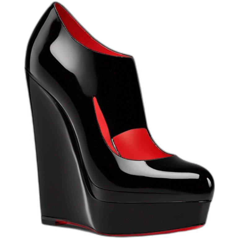 WEDGE heel LOUBOUTIN black PATENT emoji