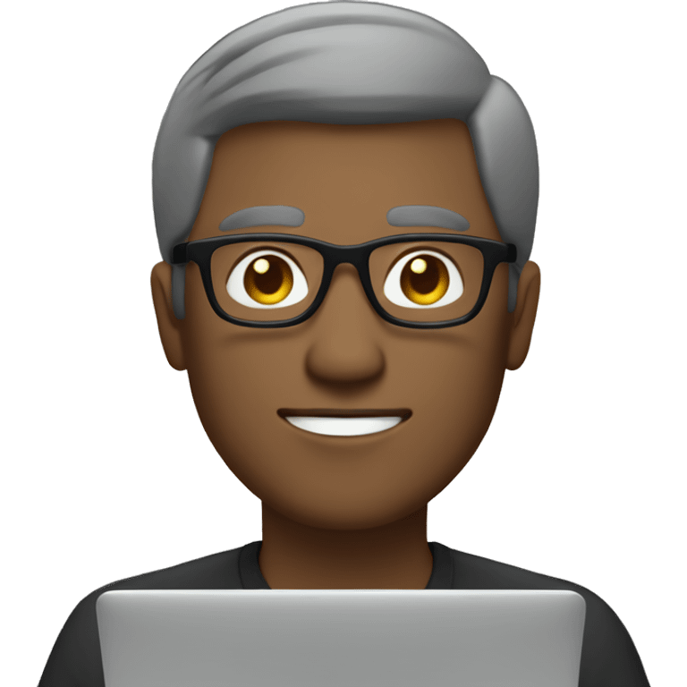 man in #F2CBC4 color skin tone with glasses working on laptop emoji