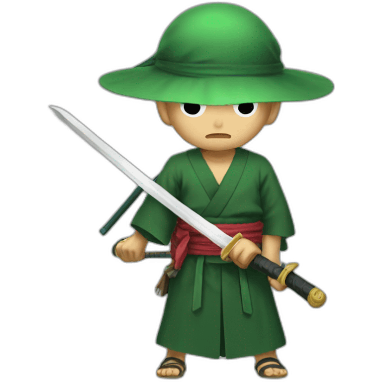 three sword zoro with one eye got blind emoji