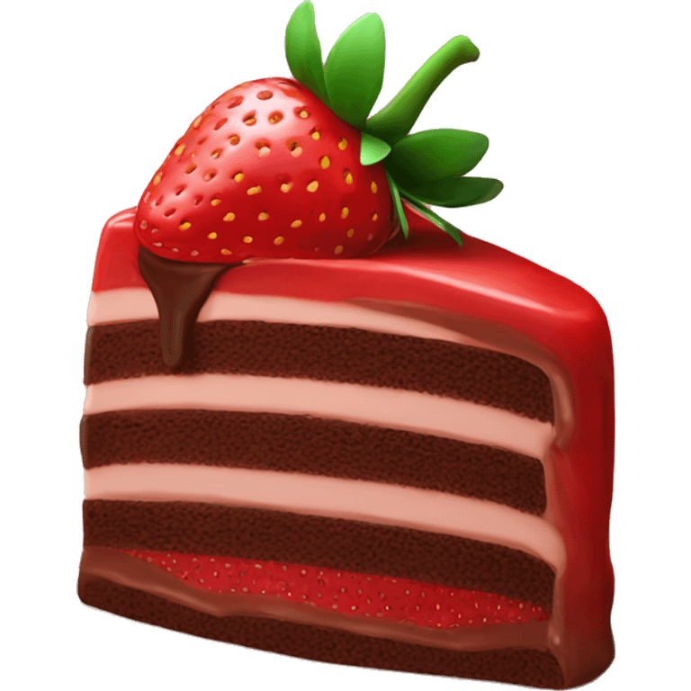 Strawberry chocolate cake ￼ emoji