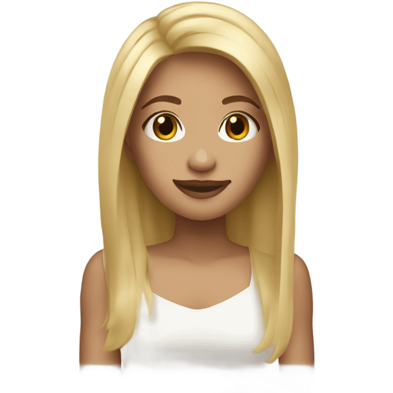 A girl with blondish hair straight  emoji