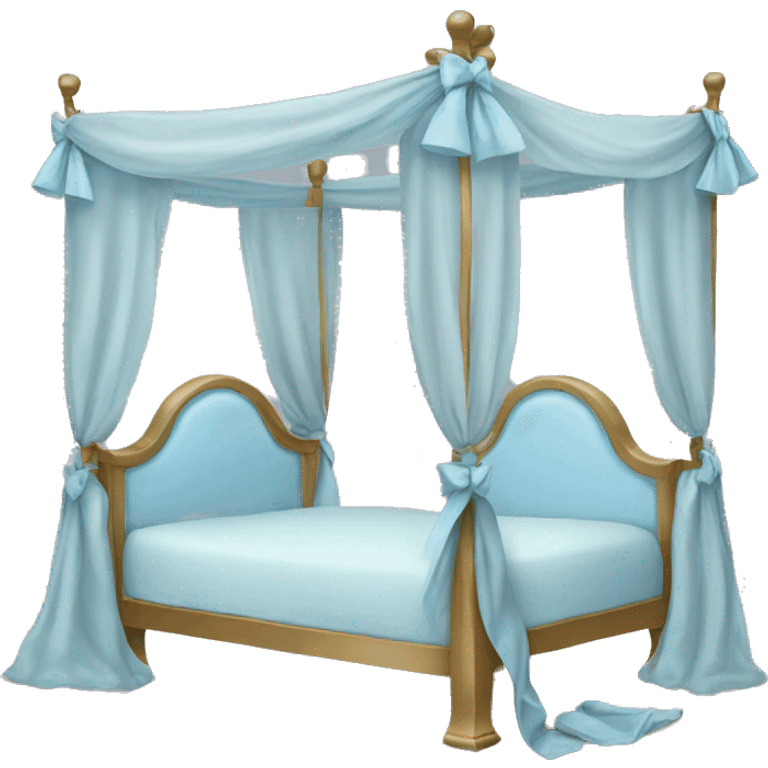 Baby blue canopy bed with bows emoji