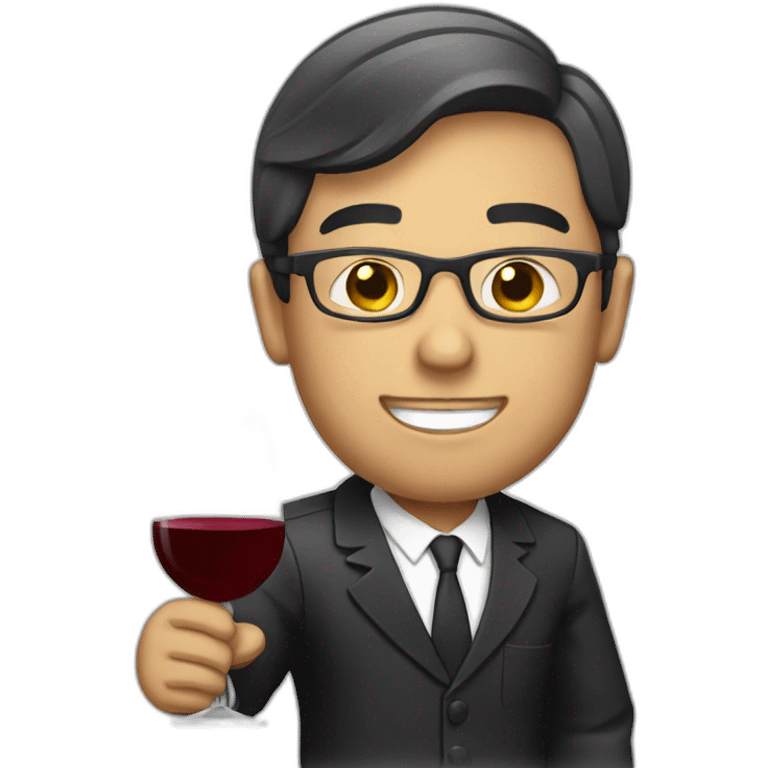 lawyer with a glass of wine emoji